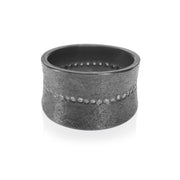 TODD REED Wide Sterling Silver Diamond Eternity Band